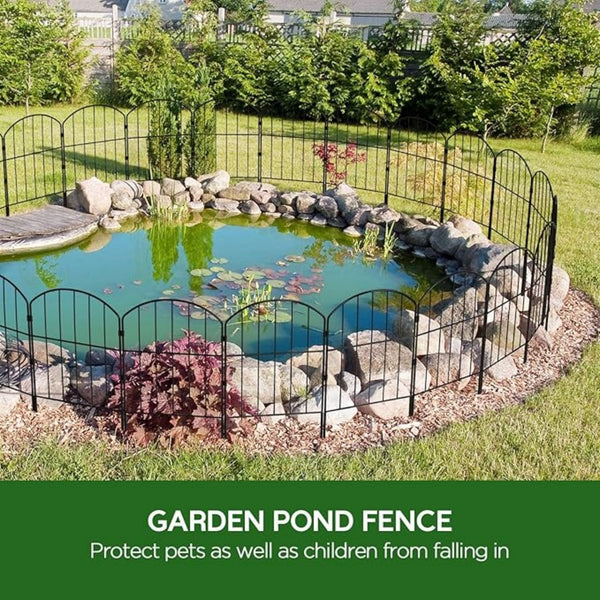10 Pack Decorative Garden Fence Panels 24in Outdoor Metal Border Fencing