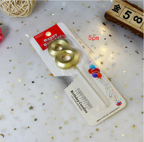 Gold Number Birthday Candle Cake Topper Party Decoration 0-9