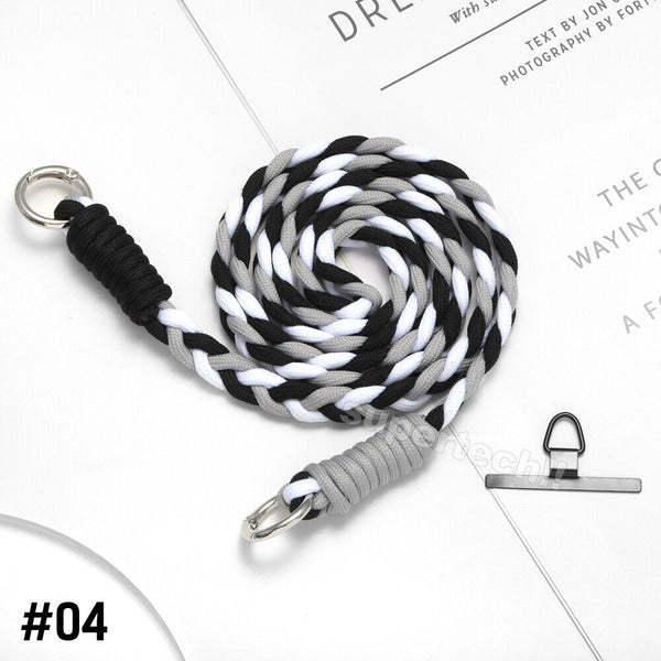 Braid Mobile Phone Lanyard Strap Hanging Neck Strap With Free Metal Patch OZ