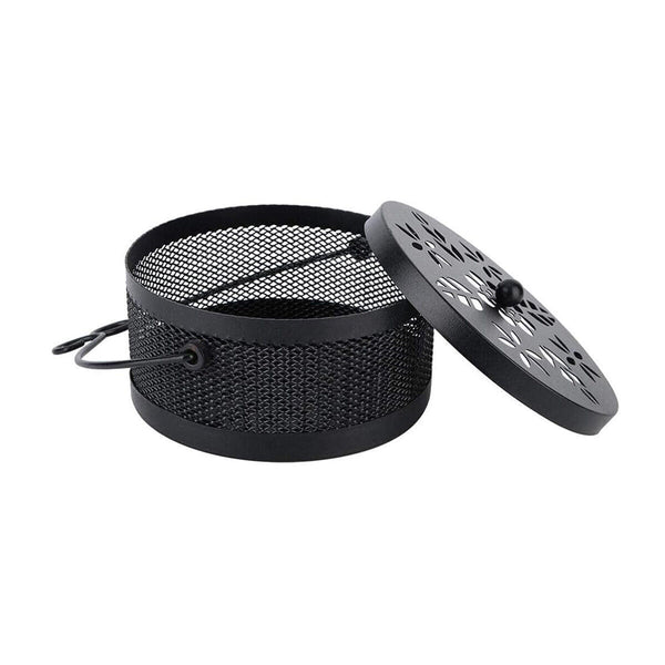 Fireproof Wrought Iron Mosquito Coil Holder with Cover for Indoor Outdoor Use