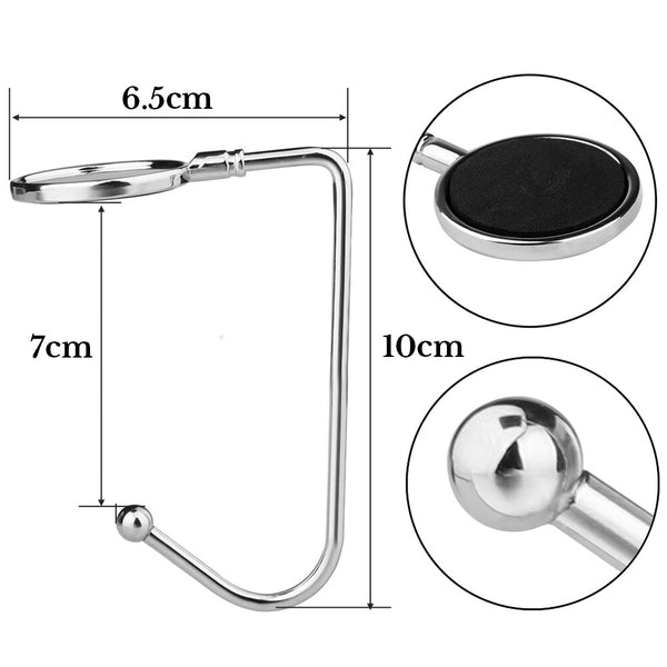 Stocking holder dimensions: 6.5 cm top, 7 cm drop, 10 cm high, anti-slip pad and ball end