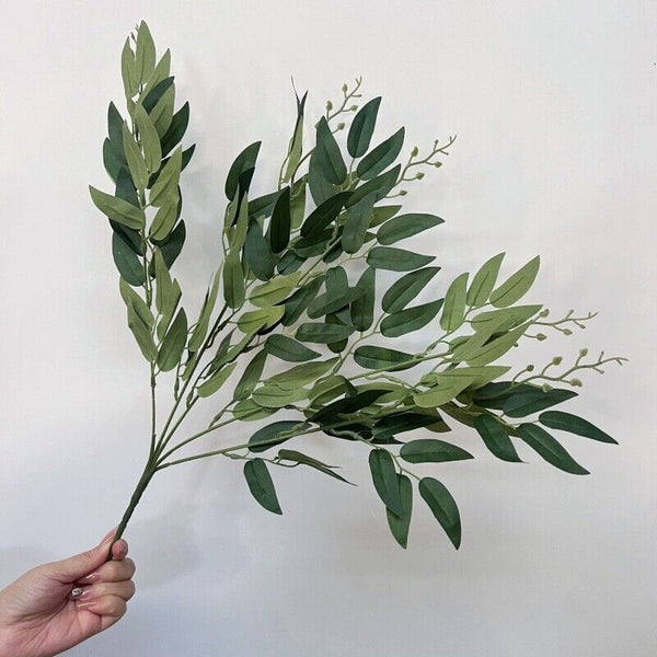 5pcs Large Artificial Flower Willow Leaves Bouquet Plant Branch Decor DIY Party