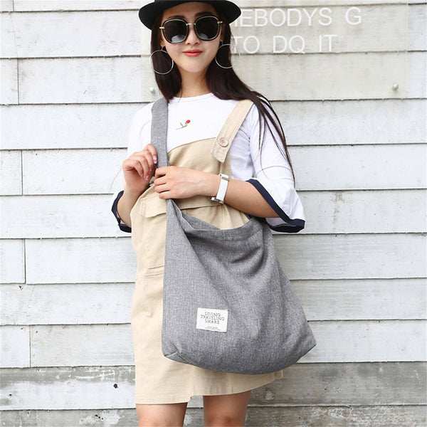 Tote Purse Travel Messenger Large Canvas Handbag Womens Shoulder Bag Ladies Gray