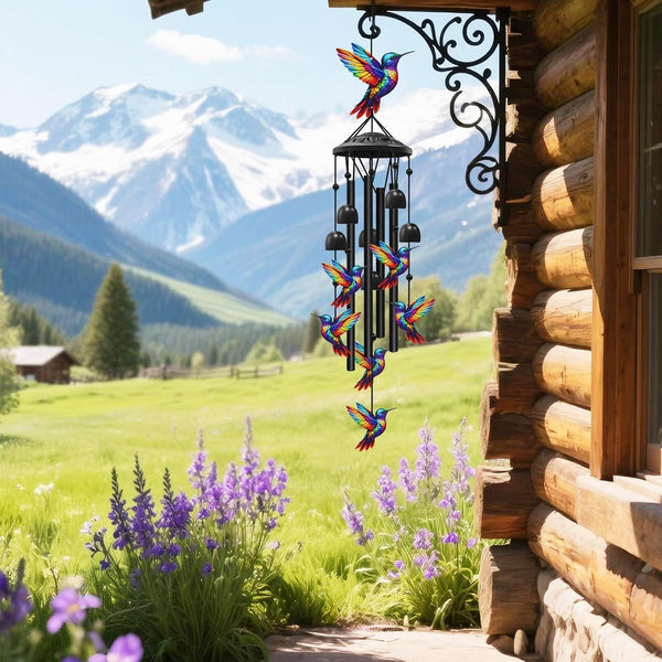 Hummingbird Wind Chimes Metal Outdoor Garden Hanging Wind Chime Yard Decor