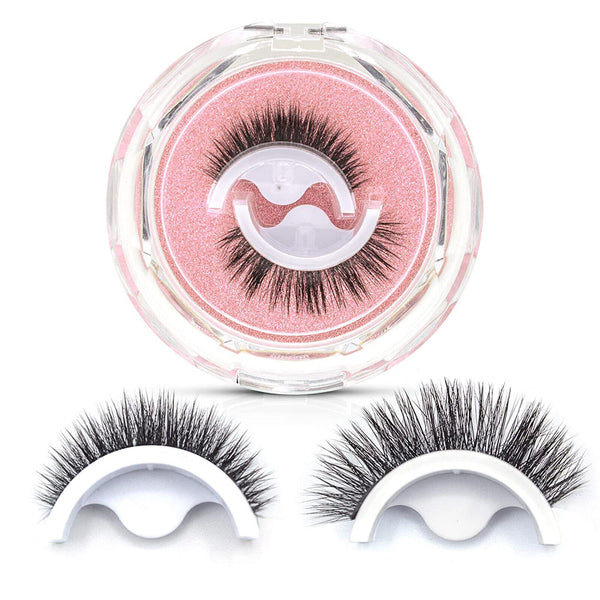 1/2 Pairs Eyelashes Self-Adhesive Natural Multiple Reversible Glue Free Reusable