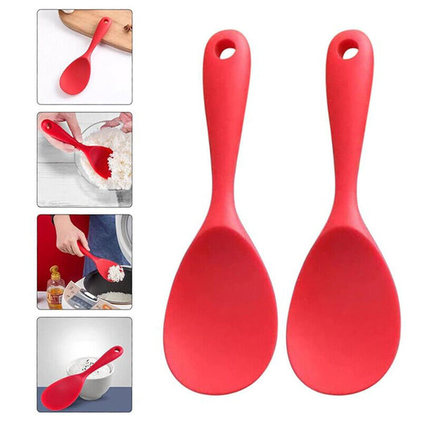 Rice Spoon Food Grade Silicone Heat Resistant Non-stick Kitchen Best Tools NEW