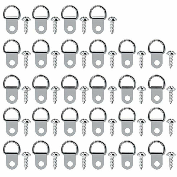 20/60/100 Pcs D-Ring Painting Picture Wall Frame Hanger Hanging Hooks +Screws AU