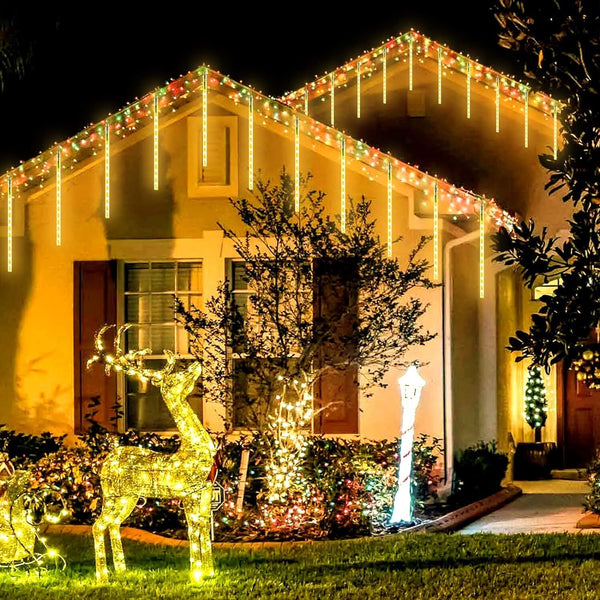 LED Solar Lights Meteor Shower Rain Christmas Tree String Lights Garden Outdoor