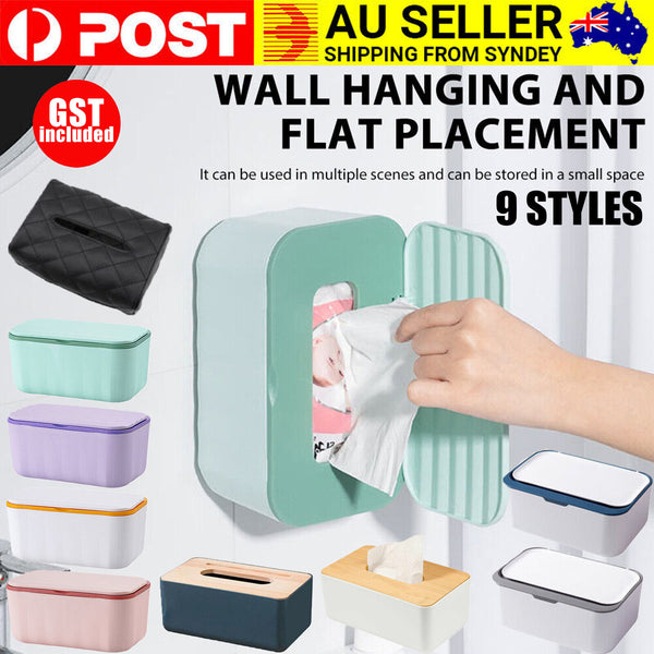 Tissue Box Wet Wipes Dispenser Paper Storage Case With Lid Dustproof Home Office