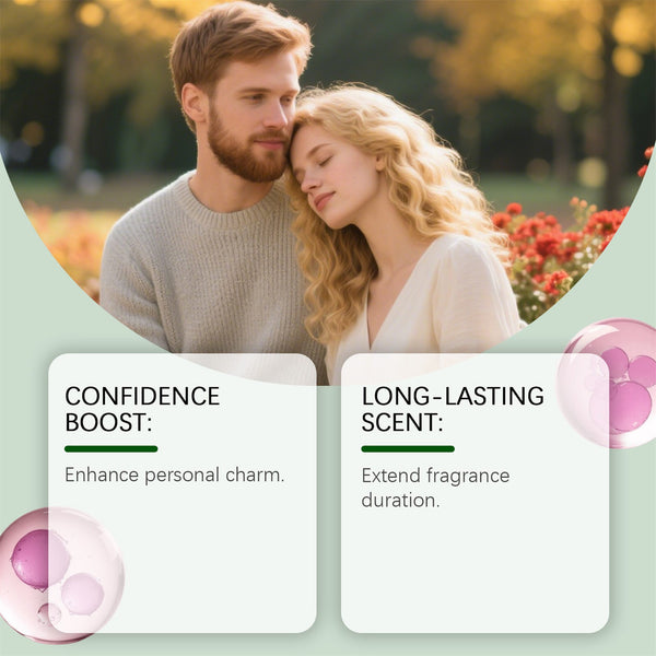 Couple outdoors, with perfume set benefits: confidence boost and long-lasting scent