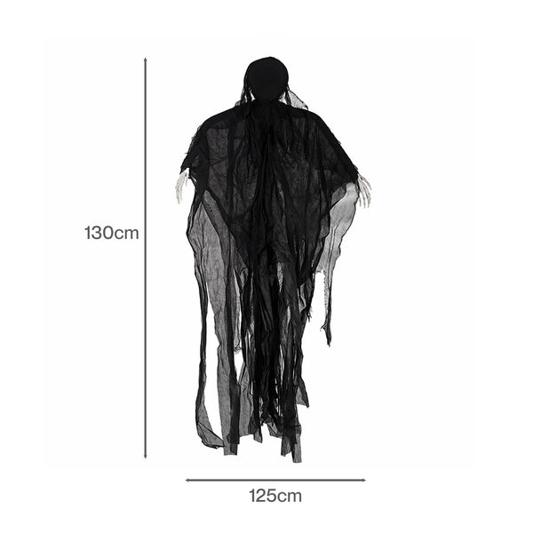 Yezi Halloween Decorations Grim Reaper 130cm Black Polyester Foam