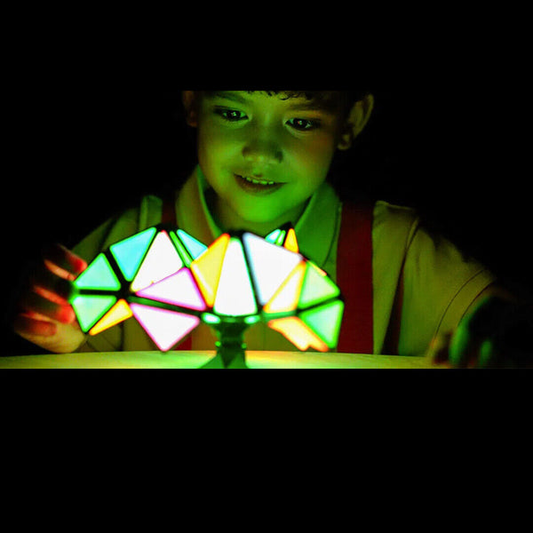 Magnet Pyramid Glow Transforms Glowing Design Fidget Sensory Toy Spinner