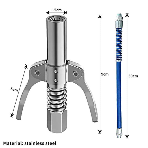 Grease Tool Coupler Heavy-Duty Quick Lock Double Handle Leak-Free Grease Gun HG