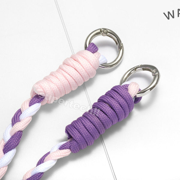 Braid Mobile Phone Lanyard Strap Hanging Neck Strap With Free Metal Patch OZ