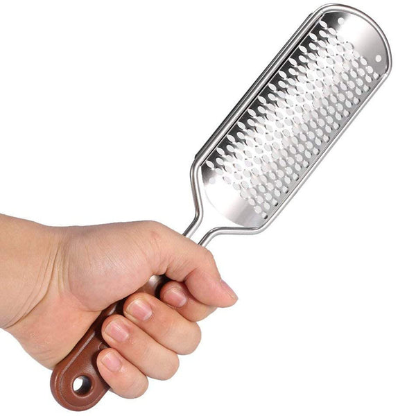 Stainless Steel Foot File Scraper Grater Pedicure Rasp Callus Remover Tool Brown