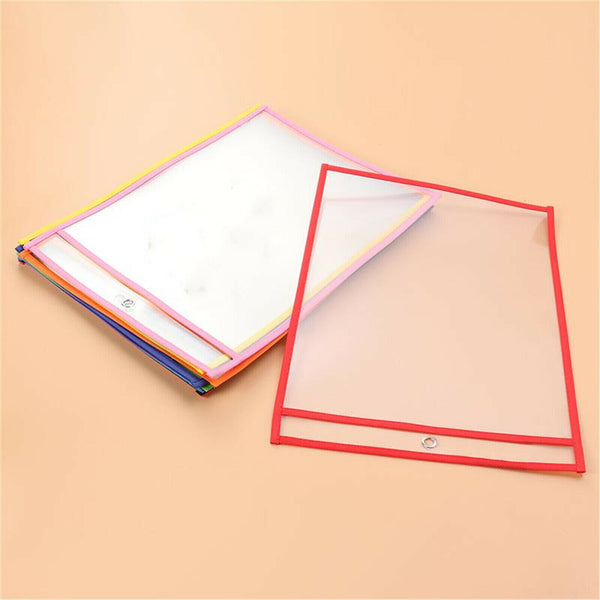 60PCS Dry Erase Pocket Sleeves Write and Wipe Pockets Paper Saver Tool for Kids