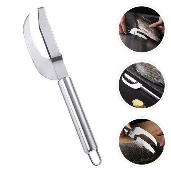 2x Stainless Steel Fish Scales Grater Fish Skin Brush Fish Scaler Fish Maw Knife
