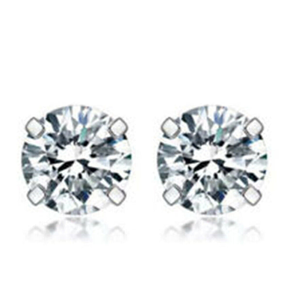 1 Pair Earrings Jewellery Zirconia CZ Ear Studs Surgical Steel 3mm-8mm Piercing