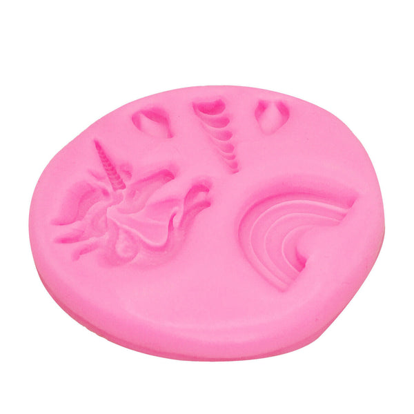 Unicorn Silicone Mould Resin Clay Pendant Fondant Cake Topper Sugarcraft Mold AU