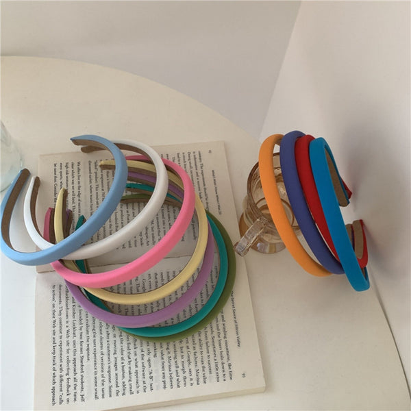 68pcs Girls Womens Plain Satin Alice Band Headband 10mm Ribbon Hoop Hair Band AU
