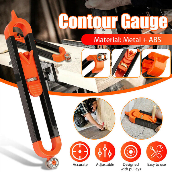 2X Profile Scribing Ruler Contour Gauge with Lock Precise Woodworking Edge Corner