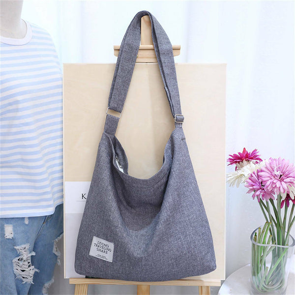 2PCS Women's Canvas Shoulder Bag Set – Large Everyday Tote Bags