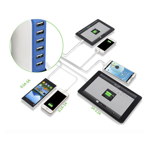 Charger Rapid Tower USB Desktop Charging Station Power Adapter Multi-interface