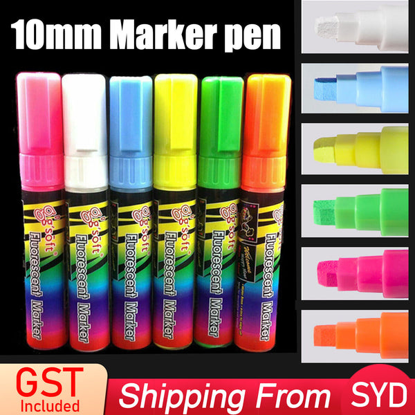 6 Colour 10MM Liquid Chalk Marker For Writing Board Glass Window Fluorescent Pen
