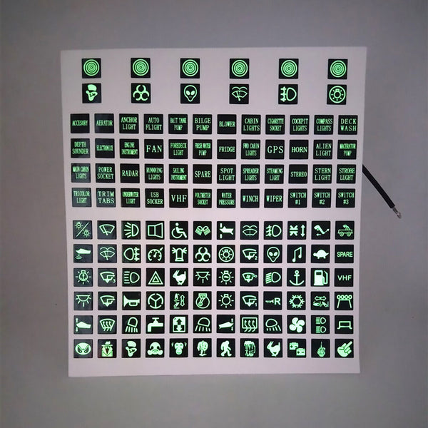 120PCS Circuit Panel Sticker Rocker Switch Label Decal Car Marine Boat Luminous