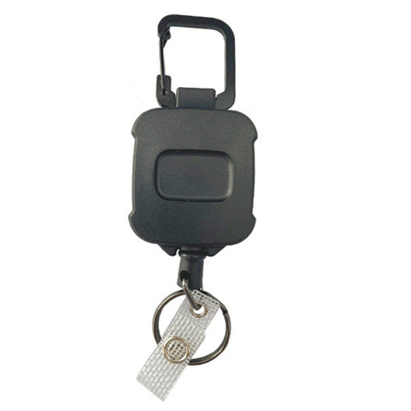 1X Heavy Duty Metal Retractable Carabiner Key Chain Ring Badge Holder Steel Cord