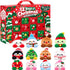 Squishy advent calendar box with 12 mini Christmas plush toys on a white background