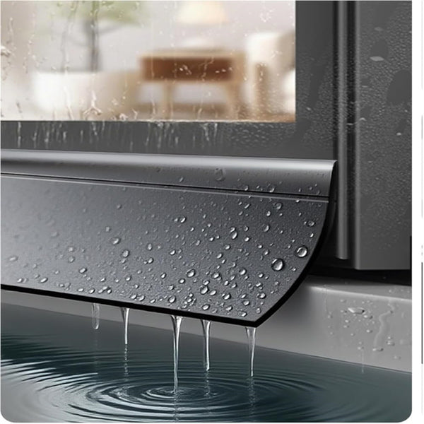 Weather seal strip applied to an aluminium window frame