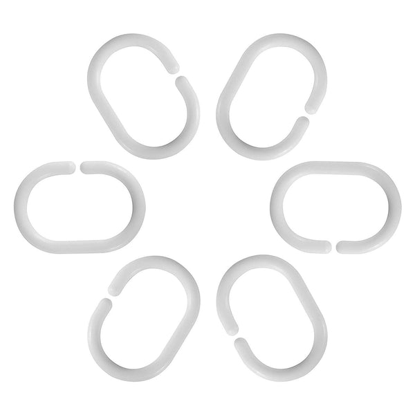 36 pcs Hooks Liner Bathroom Bathroom Shower Curtain White Hooks Rings Plastic AU