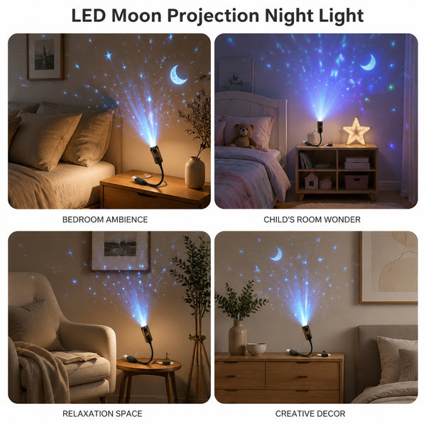 Plug and Play HD Star Projector Halloween Christmas Projector USB 360° Rotating