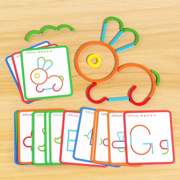 Montessori Wooden Sticks Puzzle Wooden Game Toys Toy for Children Xmas Gifts