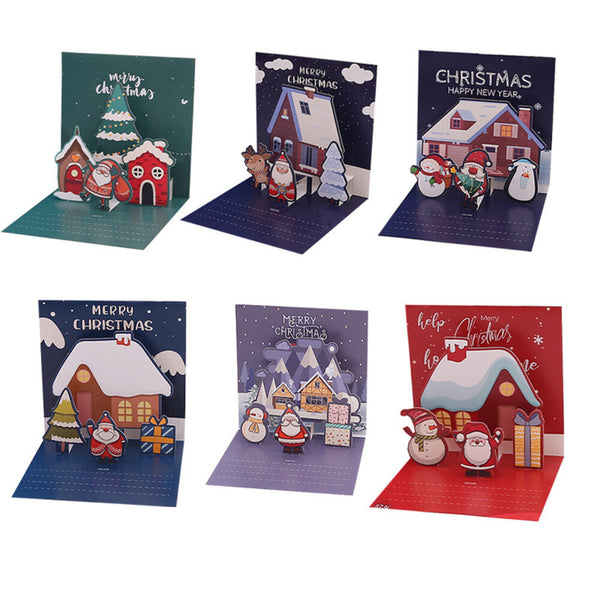6 Pack 3D Pop Up Christmas Cards Pop Up Funny Christmas Greeting Cards