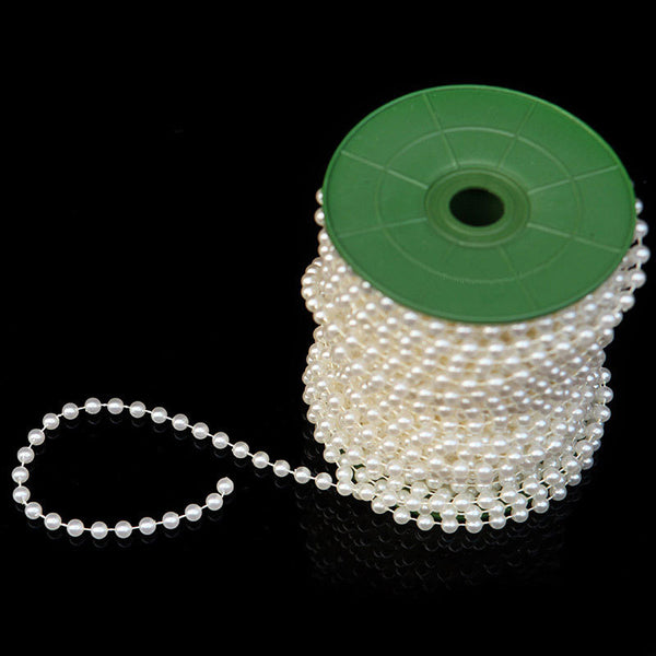 25M Cream Pearl Bead Garland String DIY Wedding Party Decoration