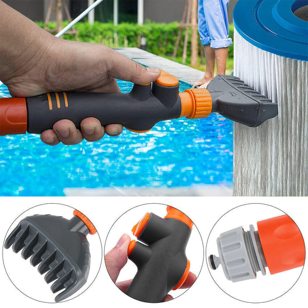 Handheld Water Wand Swimming Pool Filter Cartridge Cleaner Brush Remove Dirty