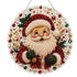 Christmas diamond painting kit, Santa design round suncatcher with pearls and red gems