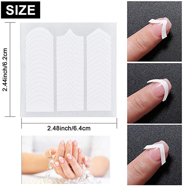 10Sheets French Tip Nail Decoration Strip Sticker Stencil Guides Manicure Art AU