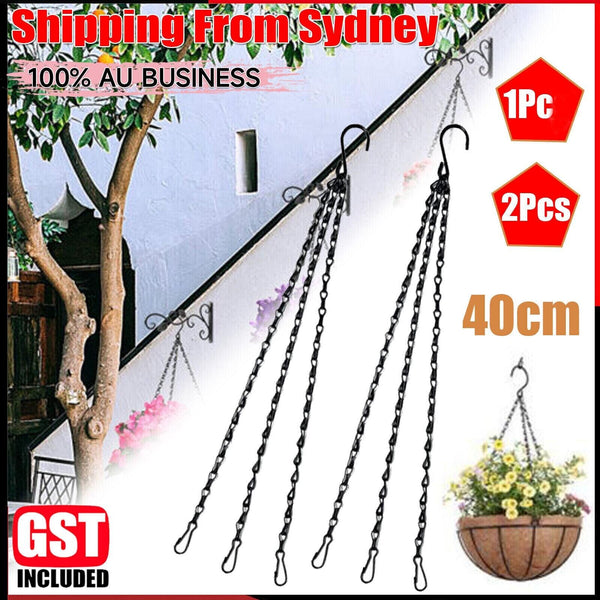 UP 10PCS Flower Pot Hanging Chain 3 Point Garden Plant Hanger S Hook Chain Black