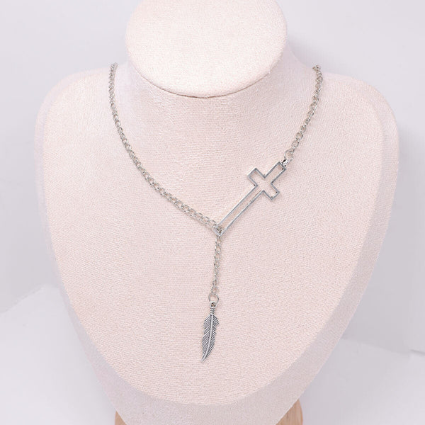 Exaggerated Retro Cross Necklace for Women Unique Statement Jewelry Gift Idea