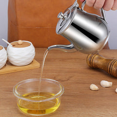 Stainless Steel Oil Filter Pot Cooking Soup Grease Strainer Separator