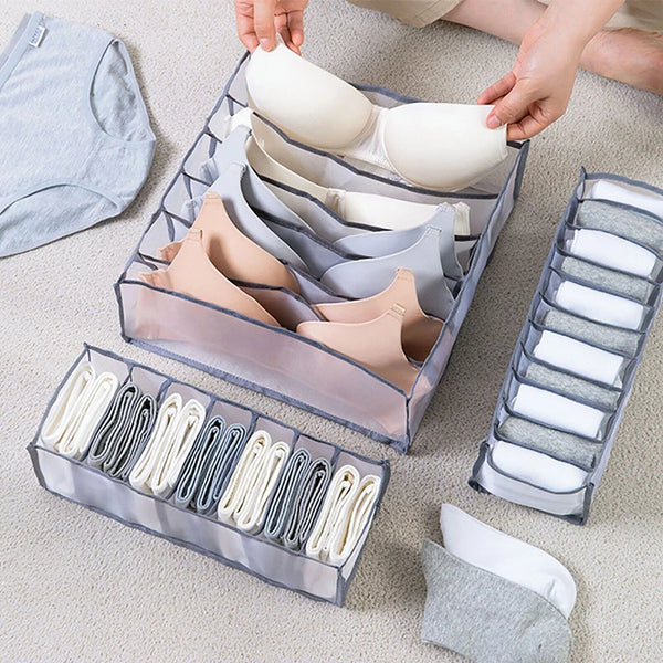 3pcs Drawer Divider Closet Underwear Socks Bra Organizer Container Storage Box