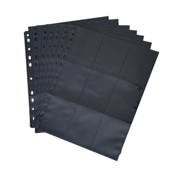 20 x 18-Pocket Card Binder Pages  Black Sideload Baseball Trading Folder Storage