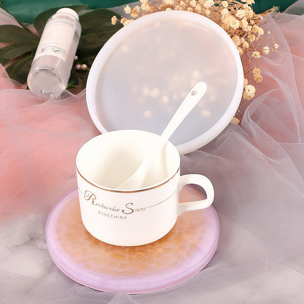 Resin Casting Mold Silicone Jewelry Agate Making Mould Tool Craft Round Coaster