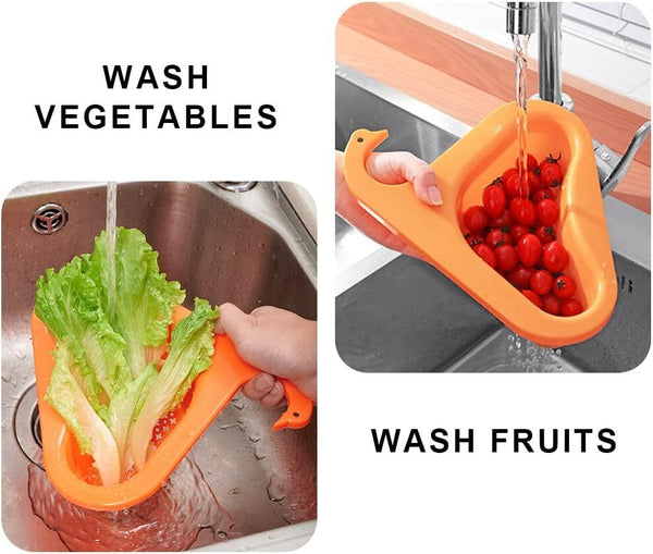 Swan Drain Basket Punch Free Kitchen Sink Filter Organizer Strainer Holder Tool