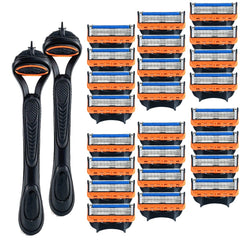 Razor Blade Refills (Fusion 5 Compatible) – 5-Layer Shaving Cartridges with Handle