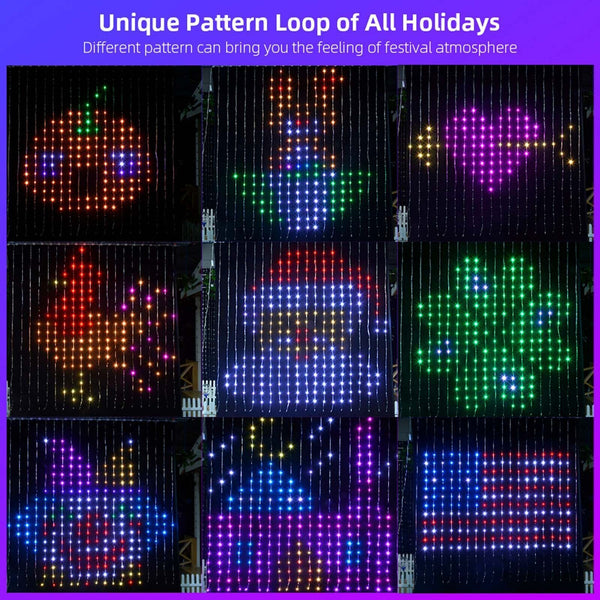 RGB Smart 400 LED Curtain String Light App Programmable DIY Hanging Fairy lamp