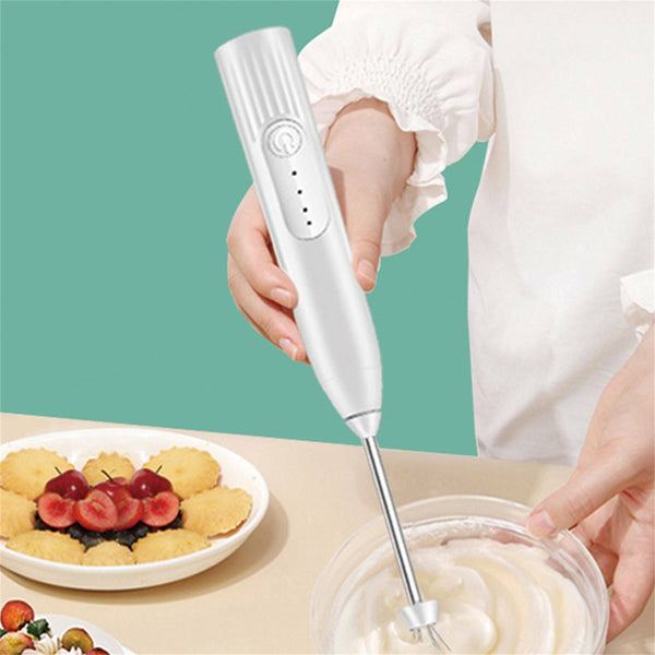 USB Charging Electric Egg Beater Milk Frother Handheld Drink Coffee Foamer NEW